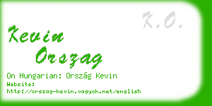 kevin orszag business card